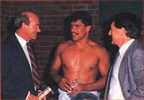 Sam Stewart discussing matters with John Quayle and Ken Arthurson.