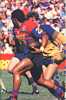 George Mann rocketing into Parramatta's end of the park.