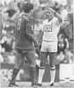 Bill Harrigan sends off Peter Johnston.