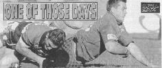Paul Harragon hits the ground hard and loses the ball.