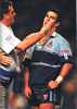 Andrew Johns recieves medical attention, having lost a fight with Jamie Goddard.