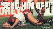 Geoff Toovey is run over by MacDougall ...
