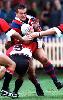 Paul Harragon hard on the charge.