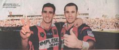 Andrew and Matthew Johns after their final match side by side.