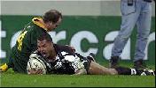 Adam MacDougall can't stop Francis Meli crossing for a late try.