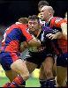 Ben Kennedy tackles Robbie Kearns about 1/100 seconds later!