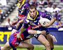 Adrian Moule tries to get past a defender.