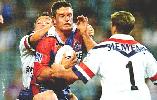 Danny Buderus making plenty of metres.