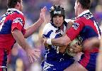 Steven Price tries to get through.