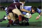 Steve Simpson is driven to ground.