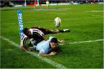 Timana Tahu goes for the line ...