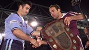 Andrew Johns Johns and Gorden Tallis shake hands ...