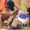 Adam MacDougall goes down with a bad knee.