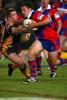 Danny Buderus palms off what going by the scoreline was some pretty good defence.