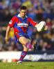 With fulltime up, Andrew Johns takes a penalty goal from halfway ...