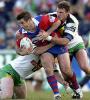 Andrew Johns doing his best to spark the Knights but failing.