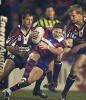 Kurt Gidley is dragged to turf.