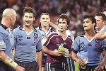 The Blues boys celebrate after the win.