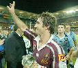Andrew Johns after the game, is overjoyed.