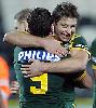 Luke Ricketson and Danny Buderus share a special moment.