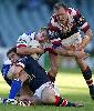 Sean Rudder is tackled.