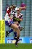 Brad Fittler kicks.