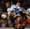David Peachey offloads.