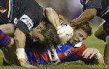 Kurt Gidley is driven into the ground.