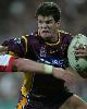 Craig Frawley fends a Knight off.