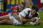 Craig Hall can't stop Matthew Head diving over.