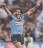 Andrew Johns celebrates after Matt King's second try.