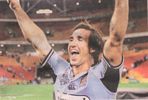Andrew Johns goes ape at the win.