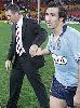 Michael Hagan congratulates Andrew Johns ...