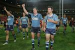 Danny Buderus gives the thumbs up on the lap of honour.