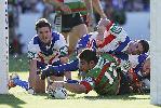 Mark Minichiello makes a mockery of the Knights defence.