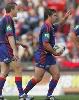 Andrew Johns prepares for a line drop-out.