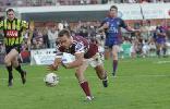 Brett Stewart dives over.