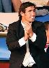 Andrew Johns applauds the first-half lead.