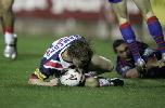 Brett Finch dives over for a try ...