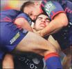 The Knights second-half defence muscles up.