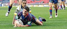 Luke Quigley crosses as the Knights hit back.