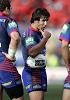 Andrew Johns at a scrum.