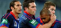 Newcastle celebrate another try ...