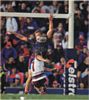 Matt Orford's field goal attempt is charged down ...