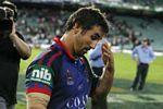 Andrew Johns makes his way to the sheds ...