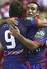 Danny Buderus and Andrew Johns after the big win.