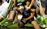 Adam Woolnough is driven into the ground.