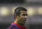 Andrew Johns looks like he's REALLY ENJOYING the shocking conditions, as he lines up the conversion.