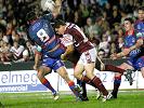 Craig Smith is driven back, but gets an offload away.