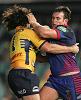 Josh Perry makes a hit up, but the Knights forwards get dominated.